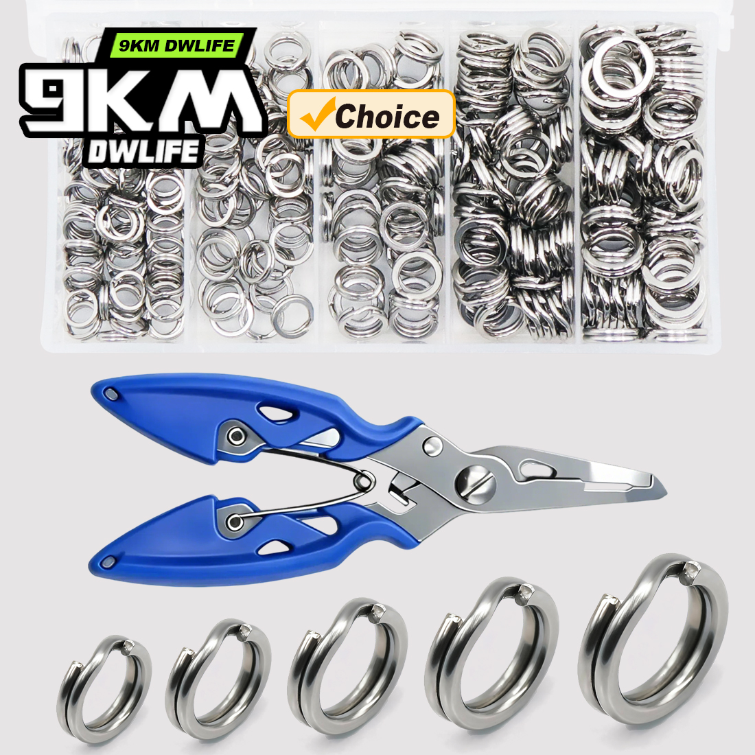 Freshwater Fishing Kit - 9KM Fishing Split Rings with Plier