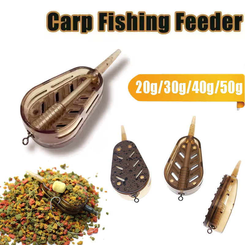Fishing Equipment Bait - 3-Piece Quick-Release Carp Feeder Set -