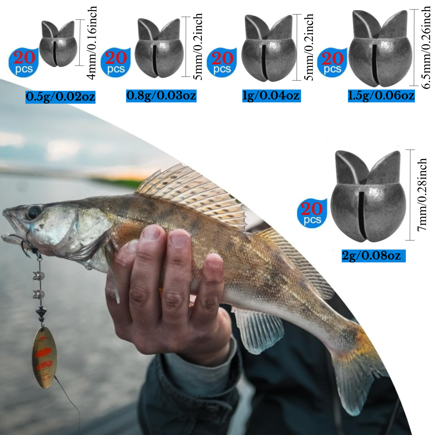 100pcs/box Fishing Weights Kit - Freshwater Fishing Kit recensione e prezzo