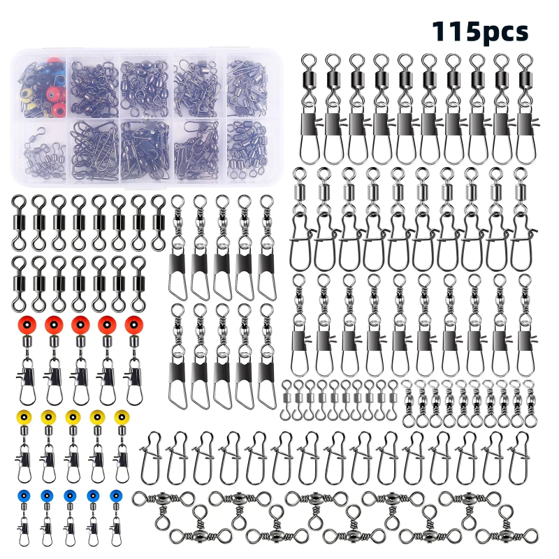 115pcs Fishing Swivel Connecto - Freshwater Fishing Kit recensione e prezzo