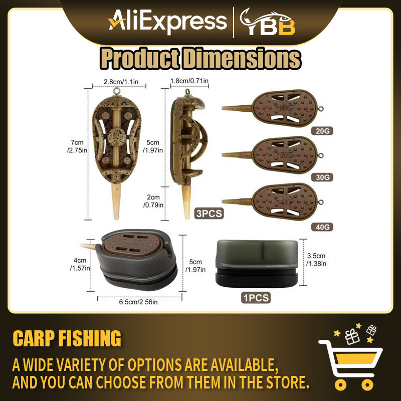 5PCS Inline Method Feeder Set  - Fishing Equipment Bait recensione e prezzo